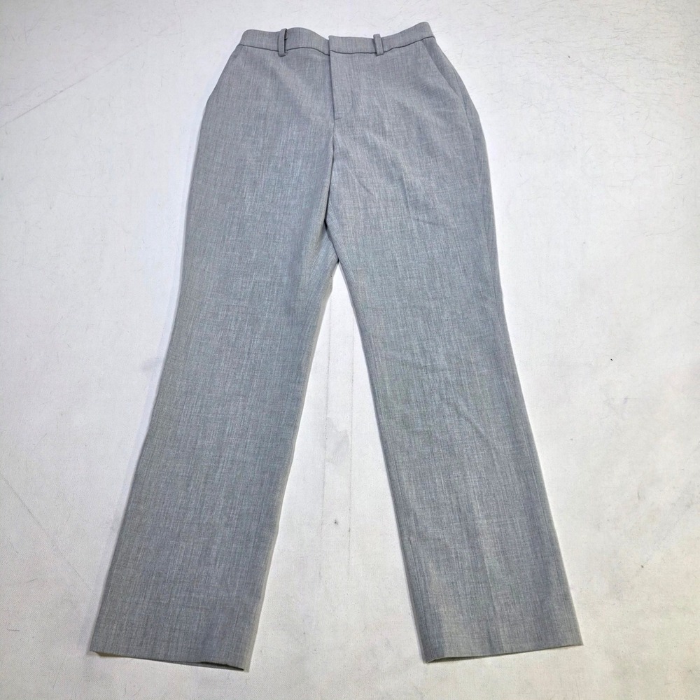 Uniqlo Trousers Womens XS Gray Straight Leg High Rise Smart Casual 221-425344